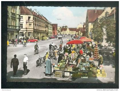 CPSM - Allemagne - Fürstenfeldbruck - Grüner Markt ( belle animation marché deux-roues vélo ... Verlag HANS MELCHERT )