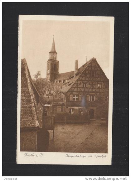 AK Fürth Michaelskirche mit Pfarrhof 1937