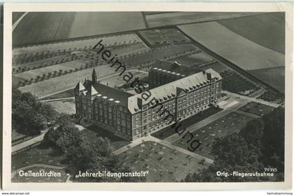 Geilenkirchen - Lehrerbildungsanstalt - Fliegeraufnahme - Foto-Ansichtskarte - Posthilfstellenstempel Groten