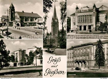 73164030 Giessen Lahn Universitaet Stadttheater Bahnhof Hochhaeuser Giessen