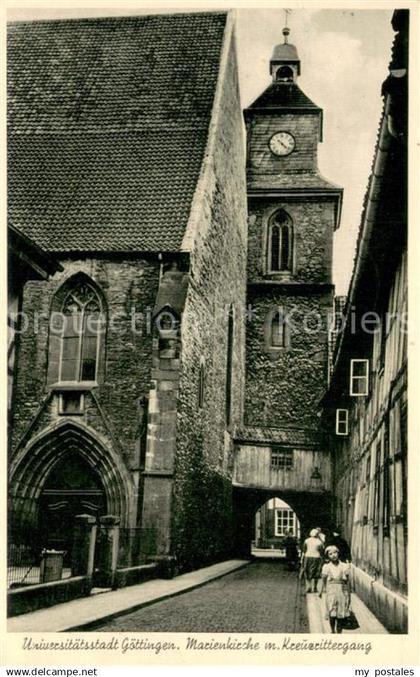 73693012 Goettingen Niedersachsen Marienkirche mit Kreuzrittergang Goettingen Ni