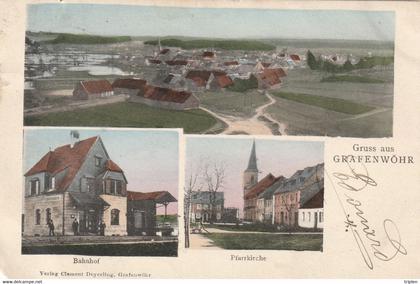 Gruss aus Grafenwoehr - Bahnhof, Pfarrkirche