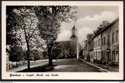 C4557 - Grünhain - Markt mit Kirche - R. Kallmer