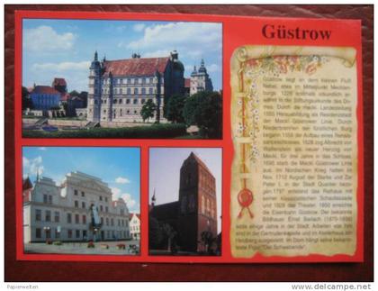 Güstrow - Mehrbildkarte mit Geschichte