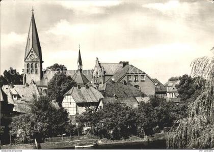 72092111 Hagenow Muehlenteich Blick von Wilhelm Pieck Strasse Kirche Hagenow