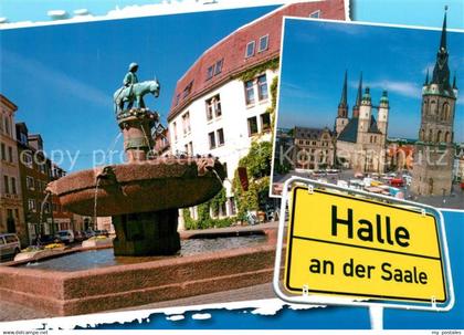 73269587 Halle Saale Brunnen Kirche Marktplatz Halle Saale