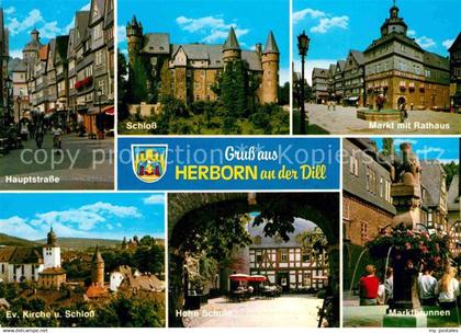 72791426 Herborn Hessen Schloss Hauptstrasse Hohe-Schule Marktbrunnen Herborn