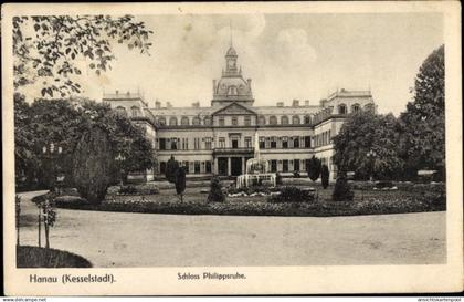 CPA Hanau im Main Kinzig Kreis Hessen, Blick vom Park auf Schloß Philippsruhe