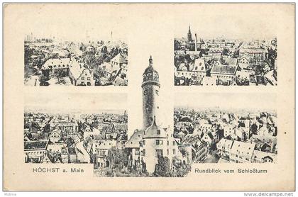 HÖCHST a Main -Rundblick vom Schlossturm, carte multivues.