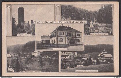 Höchstädt - Thierstein Gruß vom Bahnhof 1921, Bahnhofsrestauration, Wellertal, Blumental Hirschensprung