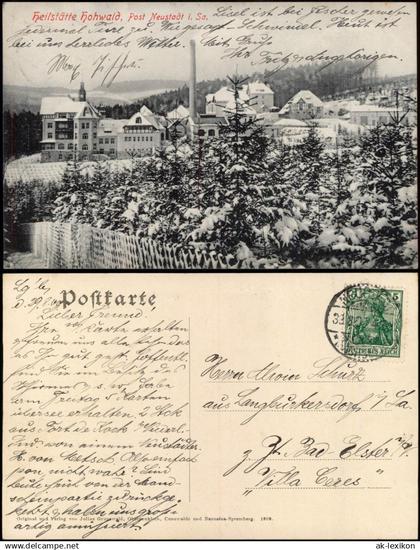 Ansichtskarte Hohwald (Sachsen) Heilstätte Hohwald im Winter 1908