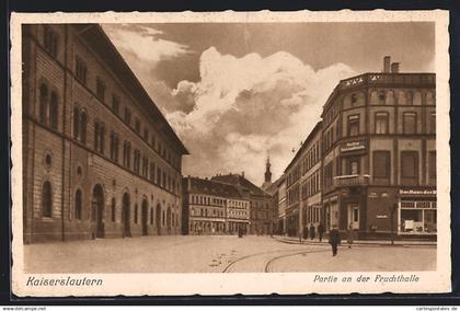 AK Kaiserslautern, Partie an der Fruchthalle, mit Haus der Betten