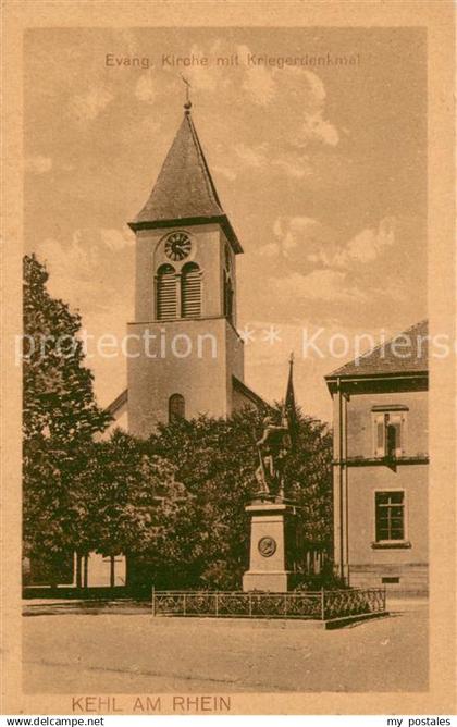 73775381 Kehl Rhein Evangelische Kirche mit Kriegerdenkmal Kehl Rhein