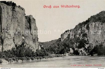 43011486 Weltenburg Kelheim Donaupartie zwischen Kelheim und Weltenburg Felsen