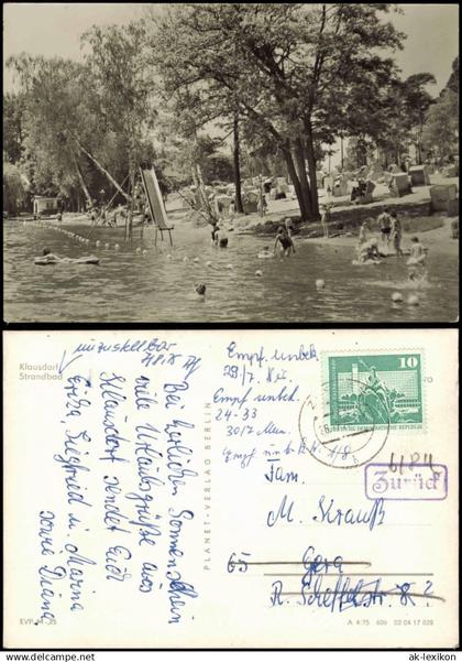 Ansichtskarte Klausdorf-Am Mellensee Strandbad Wasserrutsche 1975