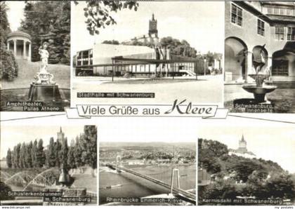 70119889 Kleve Kleve Theater Schwanenburg Rheinbruecke Schuesterkenbrunnen x 197