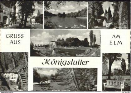 70121556 Koenigslutter Koenigslutter Teich Dom  Wasserfall ungelaufen ca. 1965 K