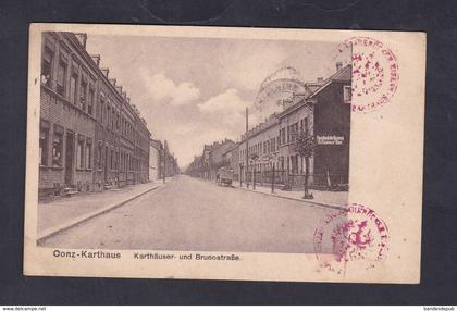 AK Konz Conz Karthaus Karthäuser- und Brunostrasse ( Forces Francaises en Allemagne 1924 )