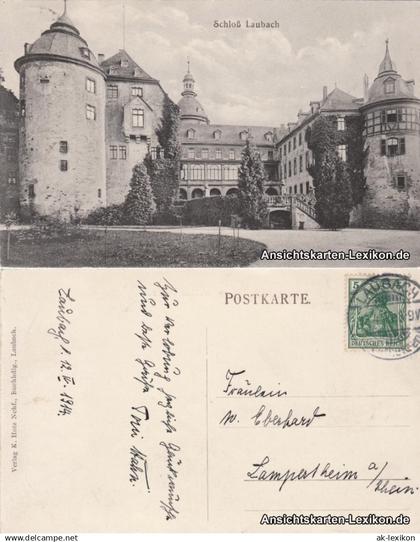 Ansichtskarte Laubach (Hessen) Schloß Laubach 1914