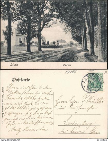 Ansichtskarte Lehnin-Kloster Lehnin Waldweg 1915