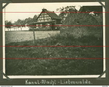 2x orig. Foto um 1930 Liebenwalde in Brandenburg, Ortspartie, Blick auf das Gebäude der Kanal Wacht, Kanalwacht