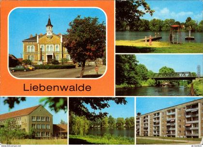 Liebenwalde Rathaus am Markt, Freibad  Neubauten an der Zehdenicker Straße g1983