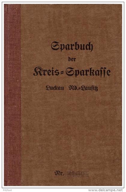 Sparbuch der Sparkasse Luckau , 1937-1946 , Melitta Wietusch , Bank !!!