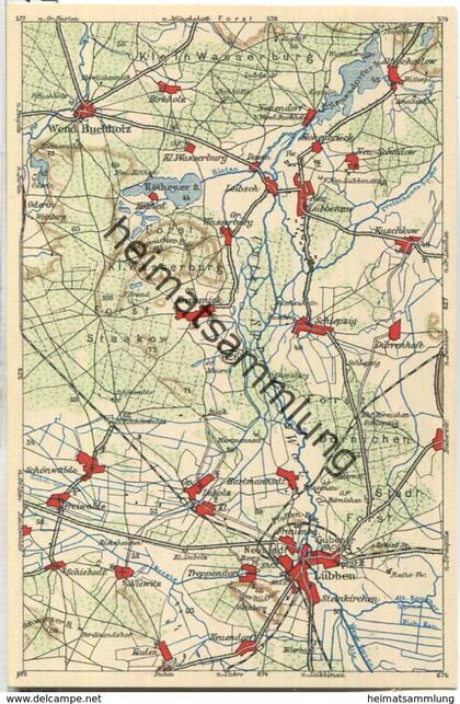 Wona-Landkarten-Ansichtskarte 626 - Lübben - Verlag Wona Königswartha