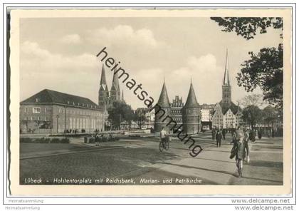 Lübeck - Holstentorplatz - Reichsbank - Foto-AK