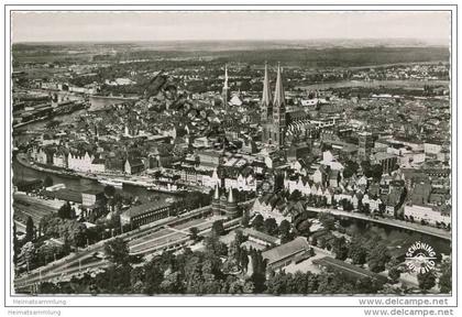 Lübeck - Luftaufnahme - Foto-AK 50er Jahre