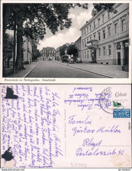 Ansichtskarte Marienheide Partie in der Hauptstraße 1951