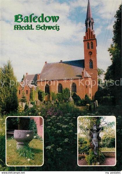 73177203 Basedow Teterow Dorfkirche Kruzifix Friedhof  Basedow Teterow