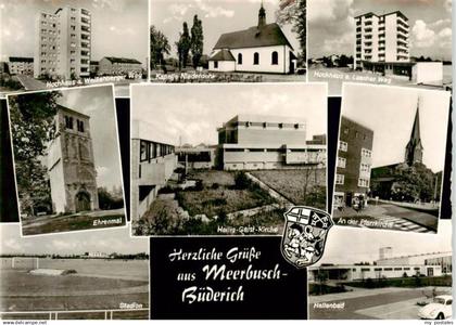 Meerbusch-Buederich Hochhaeuser Kapelle Ehrenmal Kirchen Stadion Hallenbad