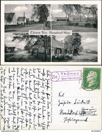 Ansichtskarte Thönse-Burgwedel    1959  Landpoststempel "20a Thönse  Hannover"