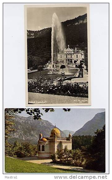 SCHLOSS LINDERHOF  Ettal  2 AK ca. 1930