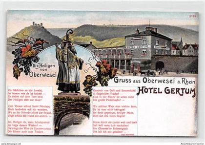 39098271 - Oberwesel am Rhein. Heiligen von Oberwesel Hotel Gertum ungelaufen  Gute Erhaltung.