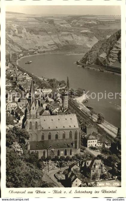 72433055 Oberwesel Rhein Blick von der Schoenburg Oberwesel