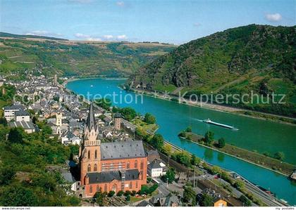 73176634 Oberwesel Rhein Kirche Panorama Oberwesel Rhein