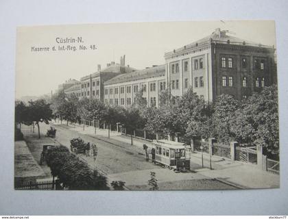 KÜSTRIN , Cüstrin , Schöne Karte um 1910 mit Pferdestrassenbahn , Tram