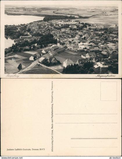 Postcard Tempelburg (Pommern) Czaplinek Luftbild, Pommern 1926