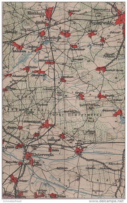 Wona Karte Blatt 722 Elsterwerda Finsterwalde Doberlug Kirchhain Biehla Prösen Plessa Sorno Hohenleipisch Grünewalde