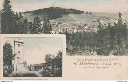 AK Schwedenstein Gasthof Baude Turm a Ohorner Berge Pulsnitz Ohorn Steina Gickelsberg Weißbach Gersdorf Großröhrsdorf