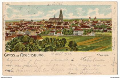 CPA - REGENSBURG (Bavière) - Gruss aus Regensburg - Panorama