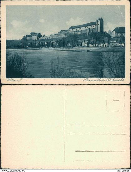 Ansichtskarte Wettin (Saale)-Wettin-Löbejün Stammschloss und Totale 1928