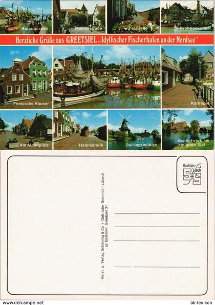 Greetsiel-Krummhörn MB mit Krabbenkutter Mühlenstraße Hafenbecken uvm. 1980