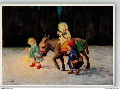 39865281 - Neujahr Christkindleins Reise Esel   Verlag Josef Mueller Nr. 4317