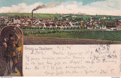 Gruss aus Teuchern Vertag Max Fischer German Old Postcard