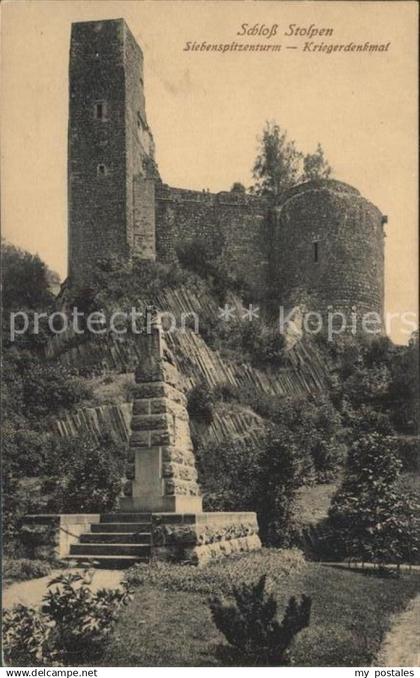 Stolpen Schloss Stolpen Siebenspitzturm Kriegerdenkmal