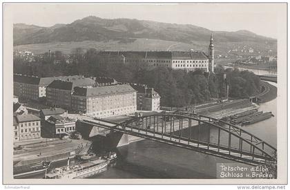 AK Tetschen Bodenbach Decin Podmokly Brücke Schloss bei Kolmen Chlum Krischwitz Wilsdorf Neschwitz Malschwitz Rosawitz