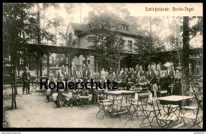 ALTE POSTKARTE BERLIN TEGEL SCHIESSSTÄNDE REGIMENT SOLDATEN SOLDAT Bataillon Uniform cpa postcard AK Ansichtskarte